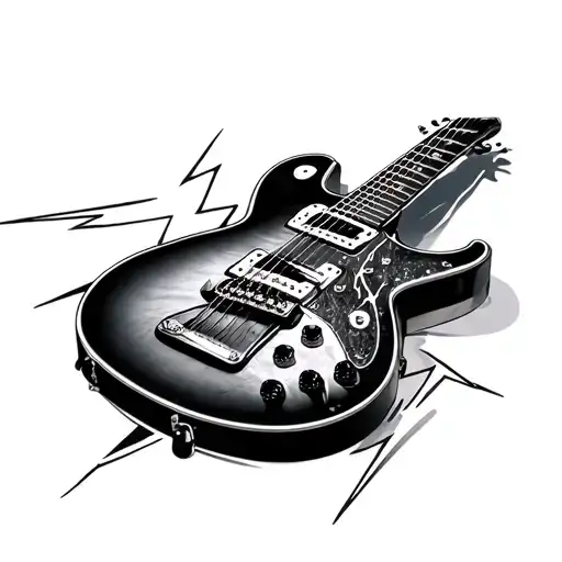 Guitar With Lightning Bolts