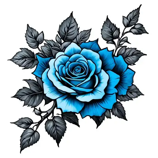 A Vine With Blue Roses Around The Arm Sleeve