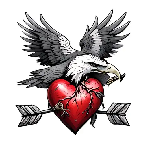 Eagle Heart With Arrow