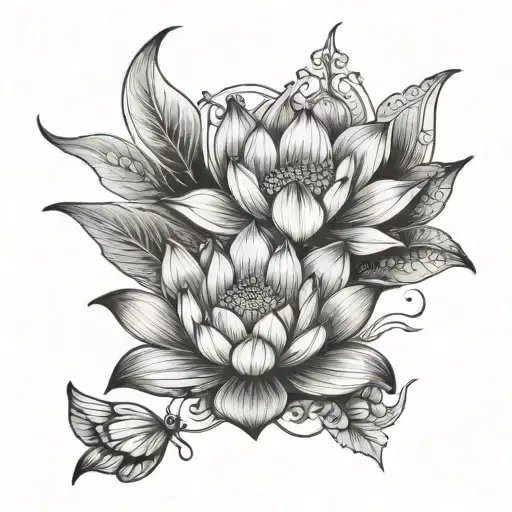 Lotus Flower And Sagitarius