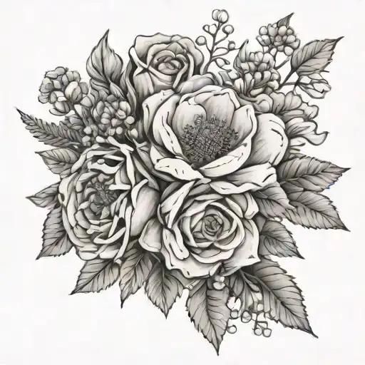 Birth Flower Bouquet Wrapped