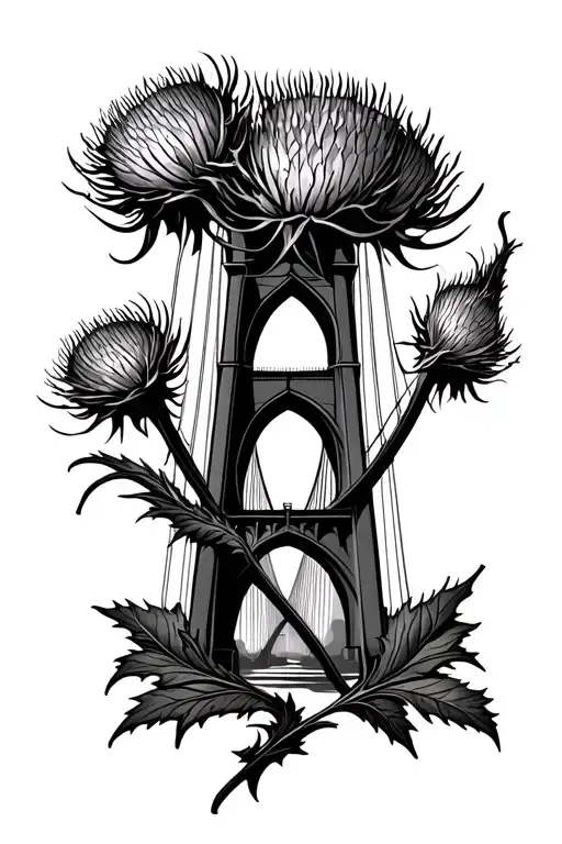 Scottish Thistle Forth Road Bridge