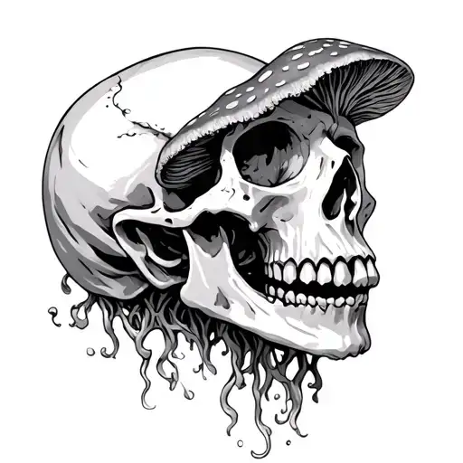 Contorted Skull With Fungus