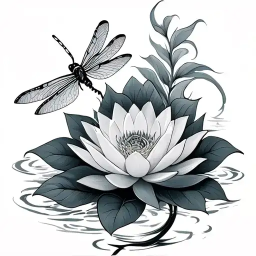 Lotus And Dragonfly