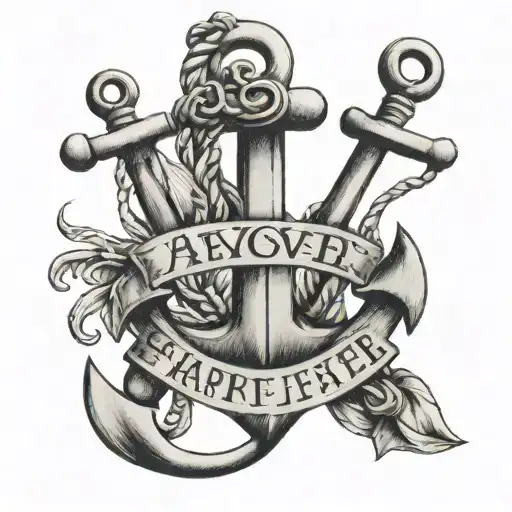 Always & Forever In An Anchor With Spaces For Family Name