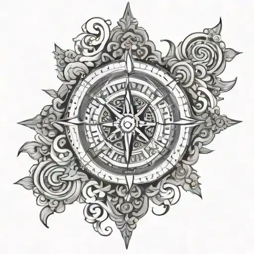 Myanmar Traditional Compass Surrounded