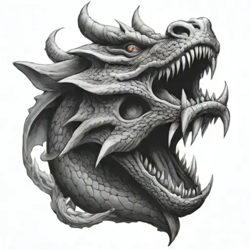 Realistic Contemplative Dragon Mouth Closed