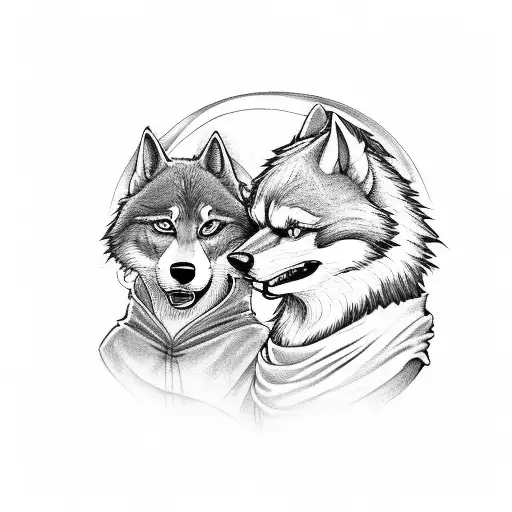 Little Red Riding Hood Bwing Followed By The Big Bad Wolf