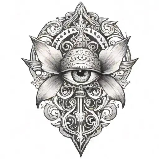 Daffodil Ankh Eye Feathers