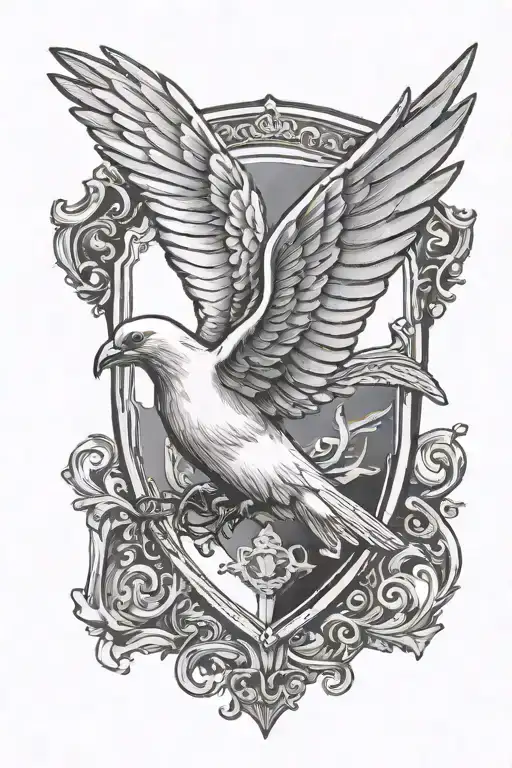 Dove Carrying A Shield