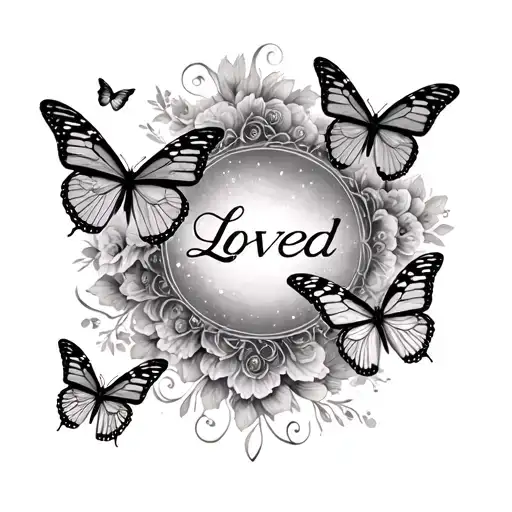 The Text Loved By Angels With Four Little Butterflys