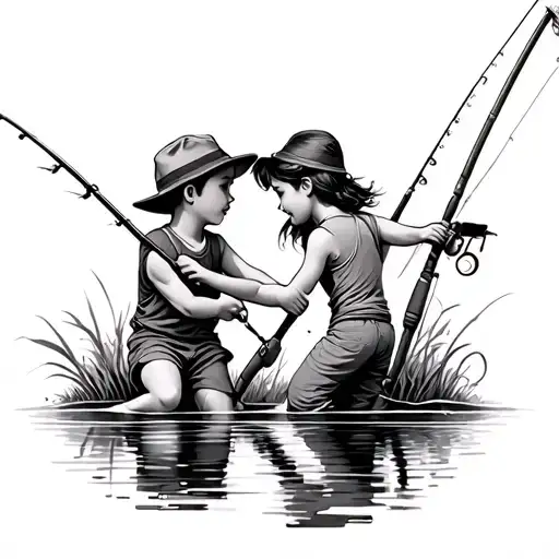 2 Boys And A Girl Fishing