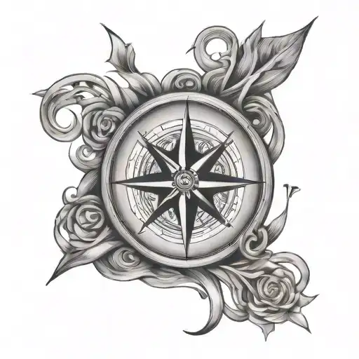 Compass Cross Intertwined Within