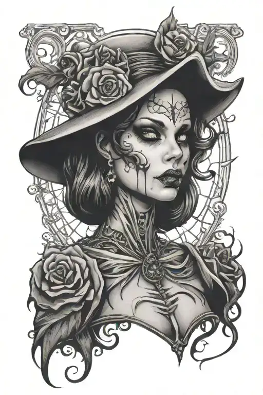 Horror Halloween Woman Posing