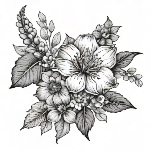 March And December Birth Flower Bouquet Tied