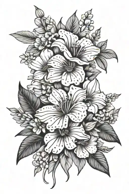 March And December Birth Flower Bouquet Tied