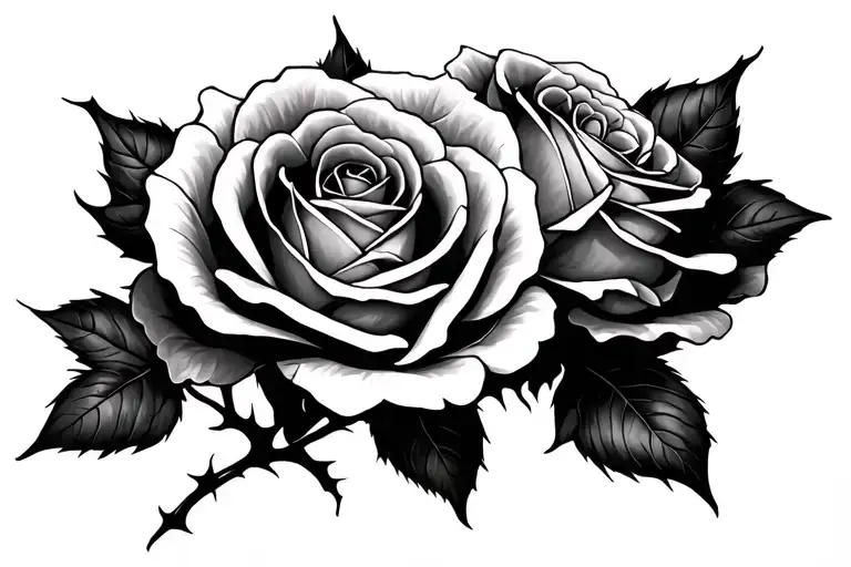3 Small Roses Thorn Black Scar Cover