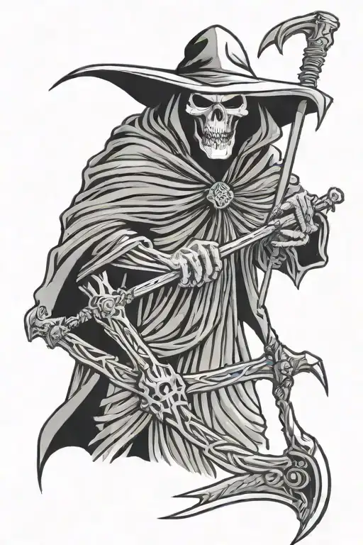 Grim Reaper Holding A Scythe