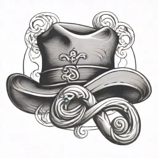 Infinity Sign With Cowboy Hat And Letter D