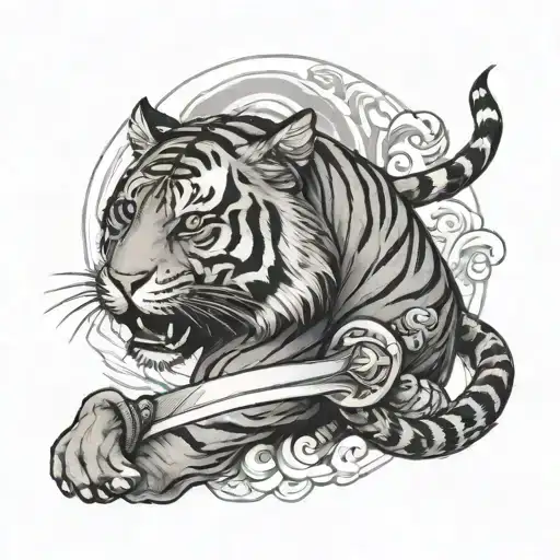 Tiger With Katana