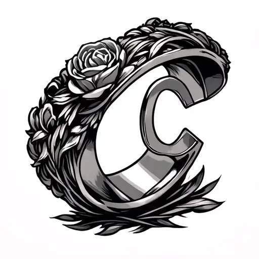 Ring Tattoo With C Initial Hidden Within