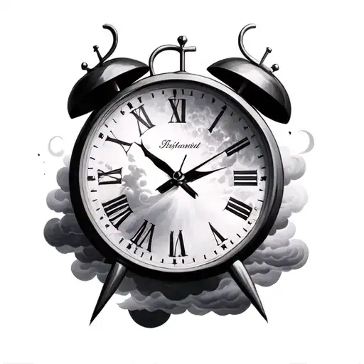 Clouds Clock Breastcancer Symbol