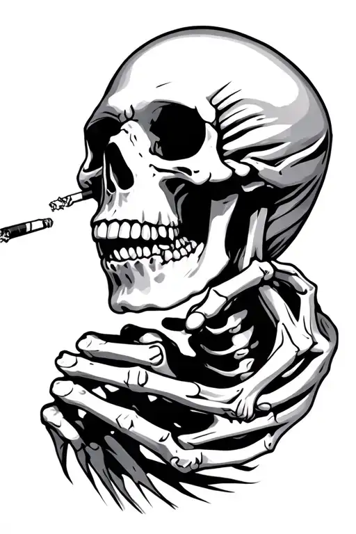 Skeleton With A Cigarette And A Chipped Tooth