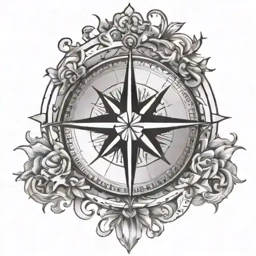 Compass Rose With South Highlighted For My Hometown
