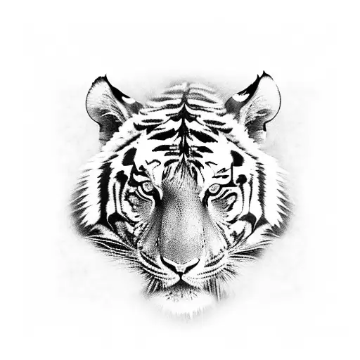 A Majestic Tiger With A Prominent Scar Symbolizing Resilience And Strength
