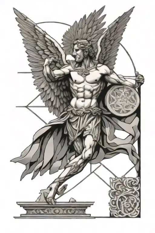 Icarus Greek Geometric Design Incorporating