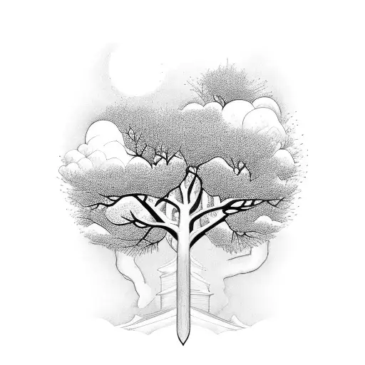 The Names Eve And Noa Incorporated In A Tree