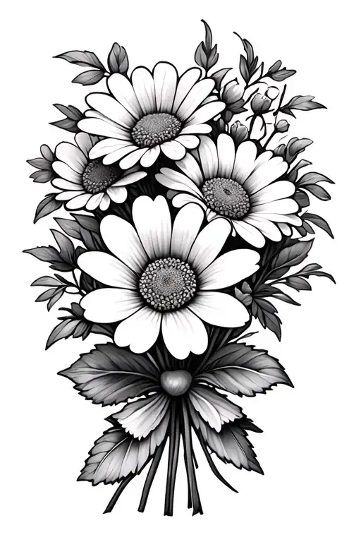 Daisy Rose Violet Bouquet Tied