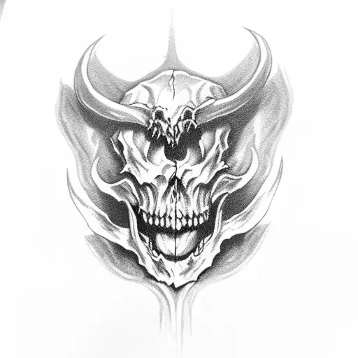 Demon Skull Jaw To Be Placed Around The Knee