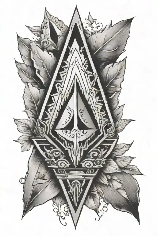 Magical Arrowhead Black And White