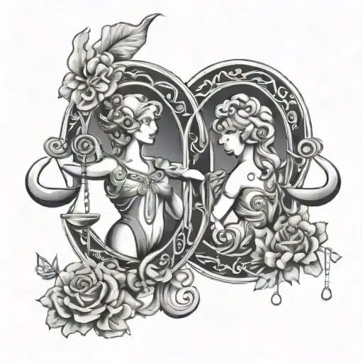 Libra & Aries Zodiac Symbol