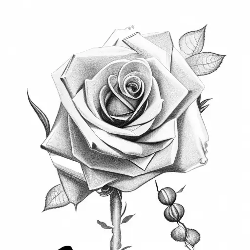 Manly Rose With Rosary And Text