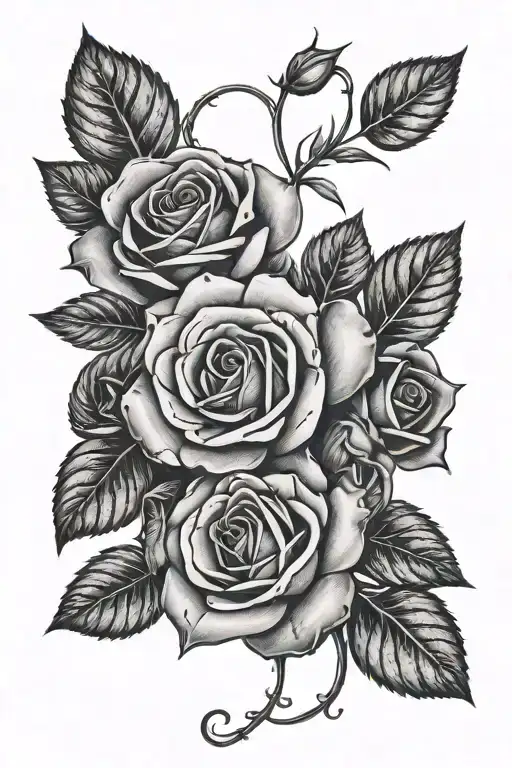 Roses With Roman Numerals Integrated