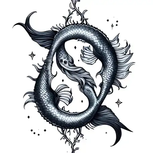 Mermaid Virgo And Pisces Sign Mixed Together