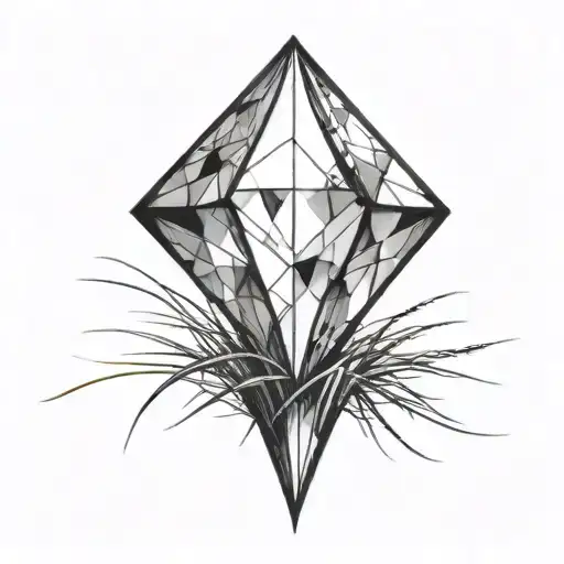 A Diamond Balancing On Top Of A Small Bit Of Grass