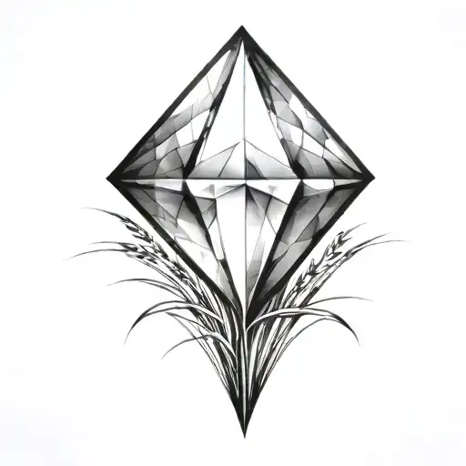 A Diamond Balancing On Top Of A Small Bit Of Grass