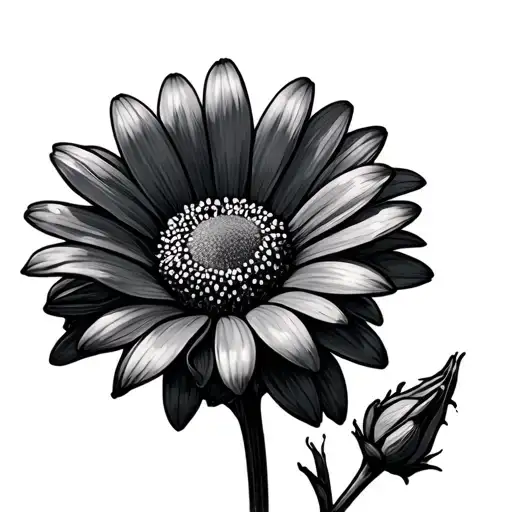 1 Open Daisy With Buds