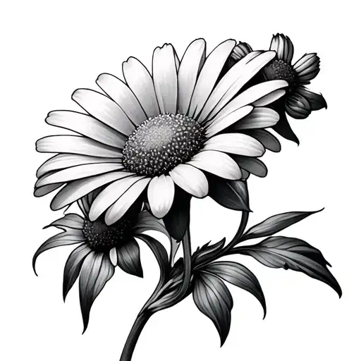 1 Open Daisy With 3 Buds