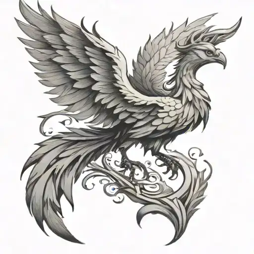 Phoenix From Book Open In Front