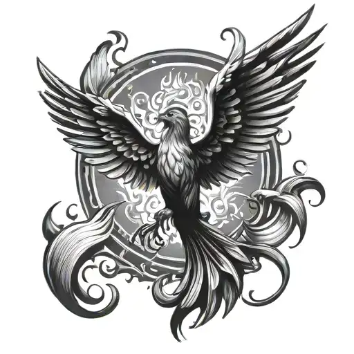 Phoenix Emerging From Book