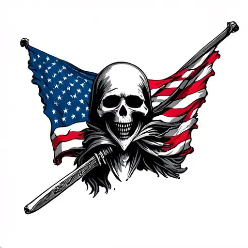 Grim Reaper American Flag