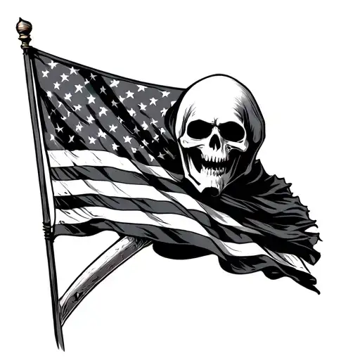 Grim Reaper American Flag