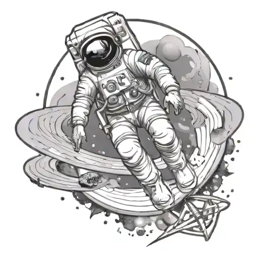 Astronaut And Saturn