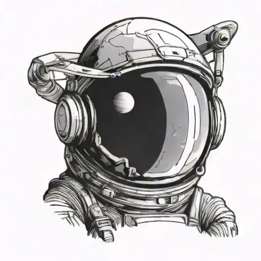 Astronaut Looking At Saturn