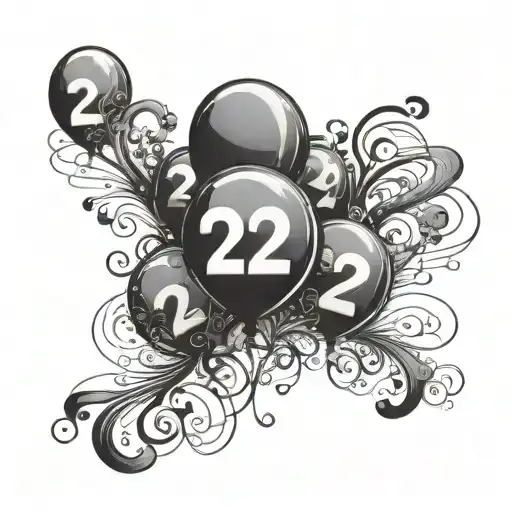 Black Ballons With Number 2221