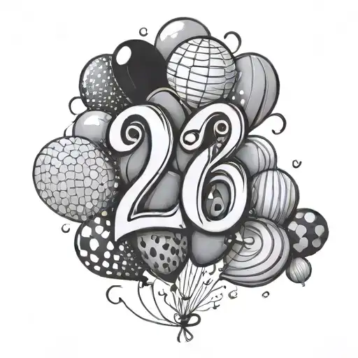 Number 2221 With Nf Black Baloons
